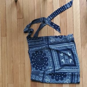 Bandana Print Faux Wrap Skirt